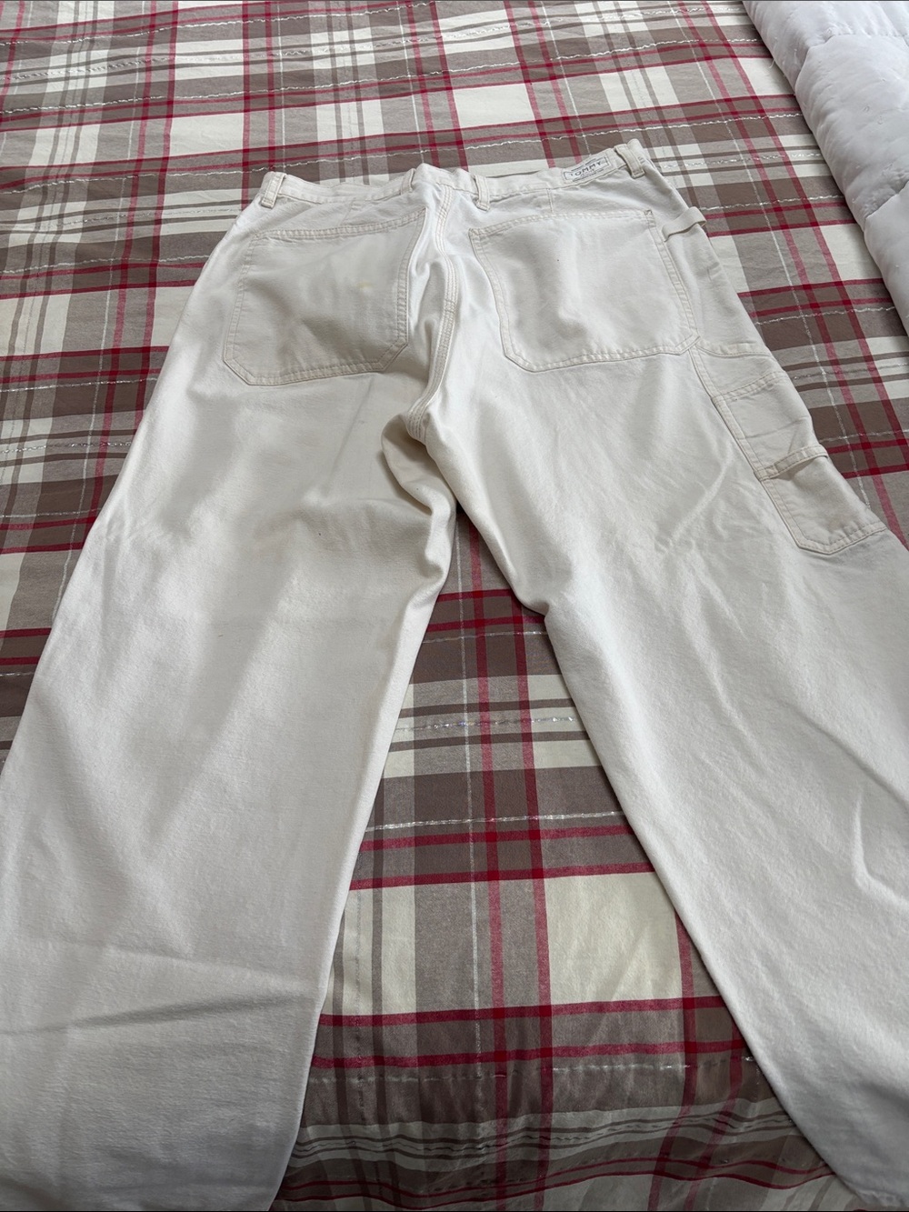 Tommy Hilfiger Men's White Relaxed Carpenter Jeans